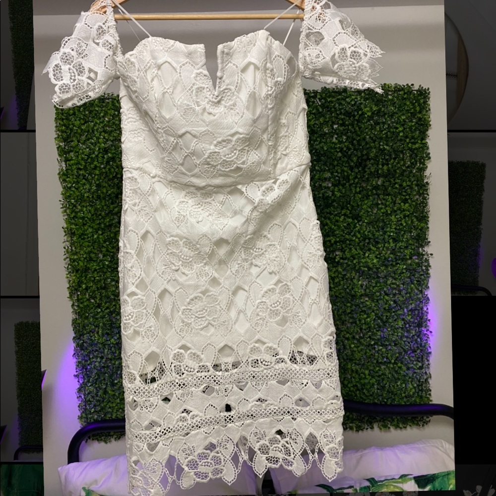 White reception dress